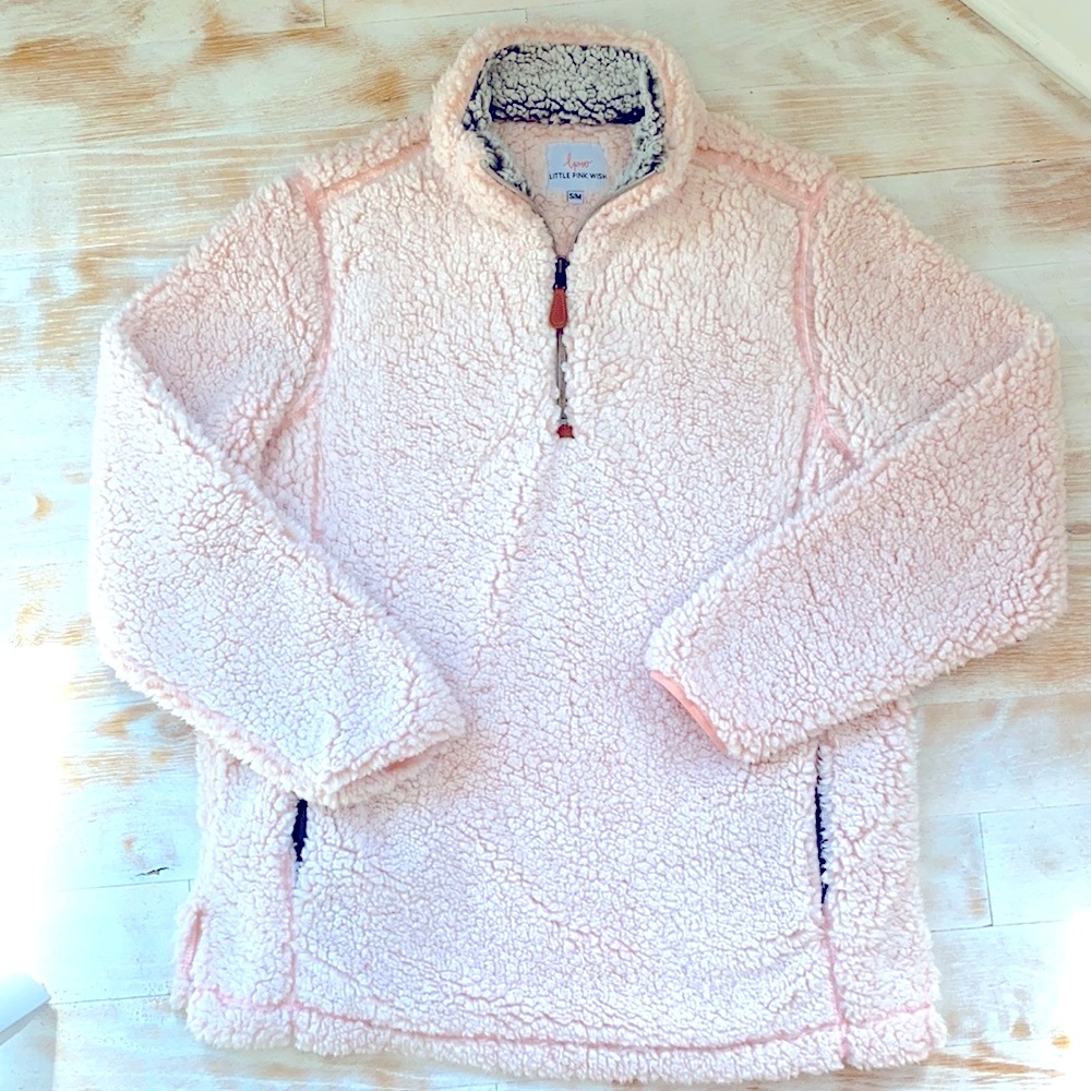 NWOT Little Pink Wish Sherpa Pullover